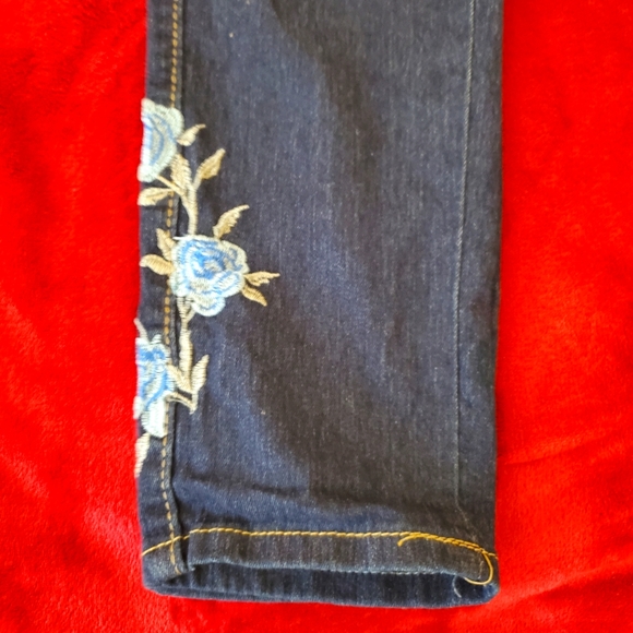 🛑NWOT Loasoklf Skinny Navy Floral Jeans XL - Picture 8 of 10